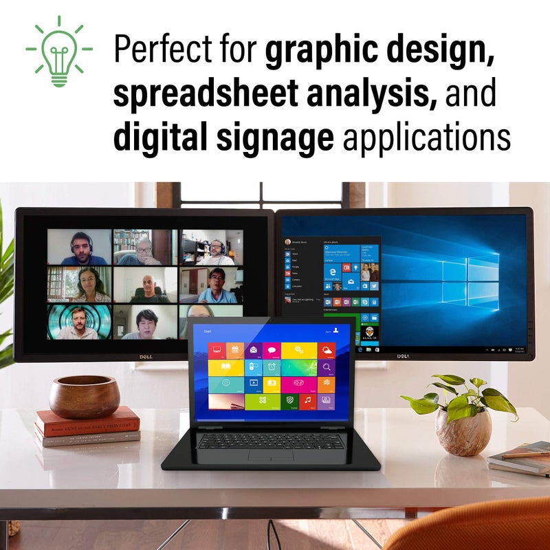 C2G 54292 USB Powered 4K 2-Port Mini DisplayPort to HDMI MST Hub Monitor Splitter, Black - Image 3